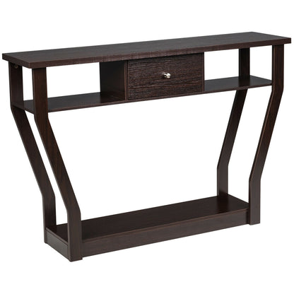 Curved Frame Modern Console Table with Storage Drawer for Entryway