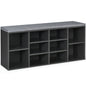 10-Cube Organizer Shoe Storage Bench with Cushion for Entryway