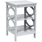 3-tier Nightstand Sofa Side End Accent Table-Black