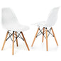 2 Pcs Modern Plastic Hollow Chair Set with Wood Leg