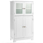 Bathroom Floor Storage Locker Kitchen Cabinet with Doors and Adjustable Shelf