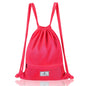 Drawstring Backpack String Bag Foldable Sports Sack with Zipper Pocket-Green