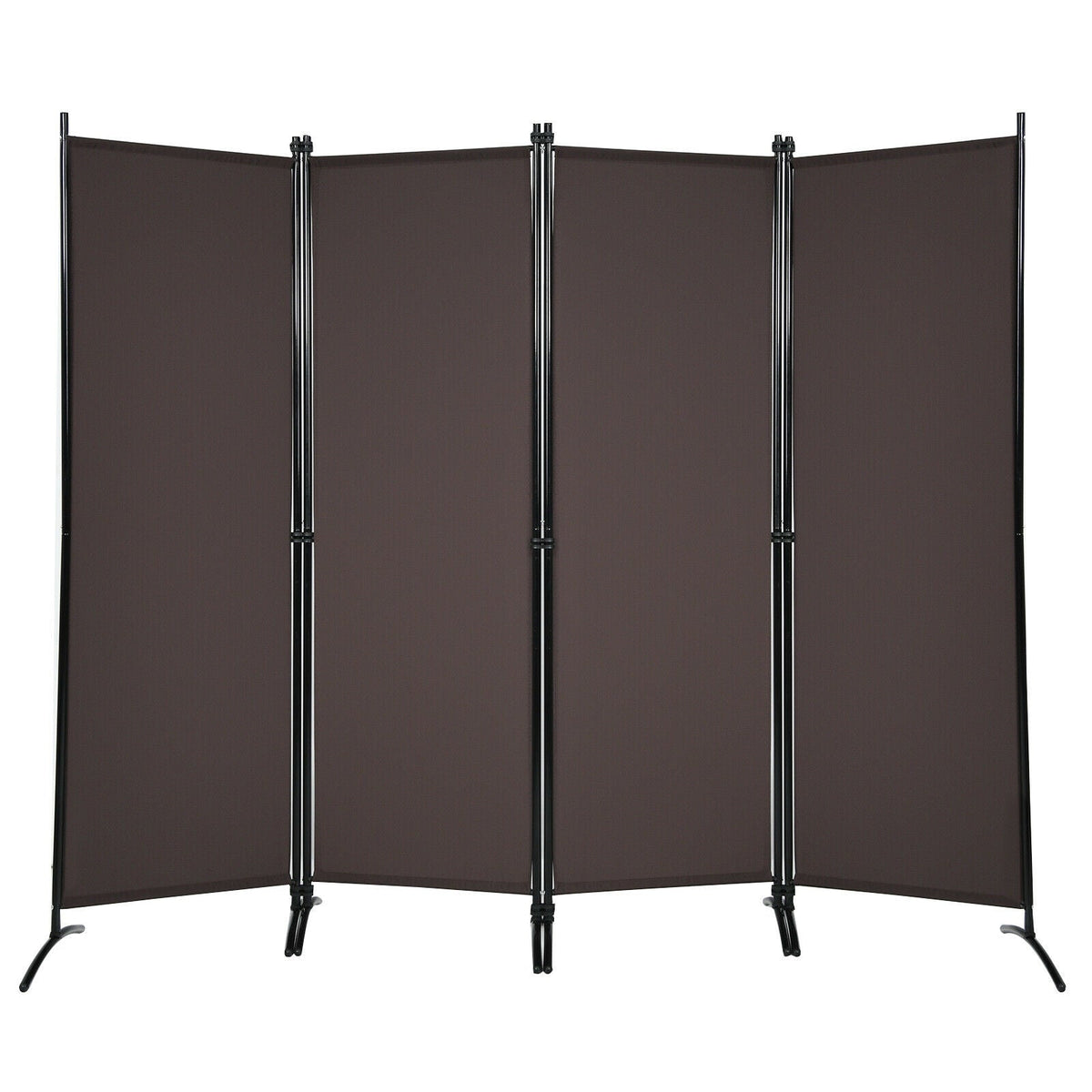 4-Panel Room Divider with Steel Frame