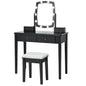 Vanity Table Set with Lighted Mirror for Bedroom and Dressing Room
