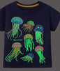 Children's Luminous Shark Pattern Short-sleeved T-shirt