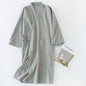 Men's Nightgown Woven Cotton Mid-length Home Bathrobe