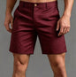 Straight-leg Slim-fit Ice-silk Capri Pants Plus-size Solid-color Mens Wear