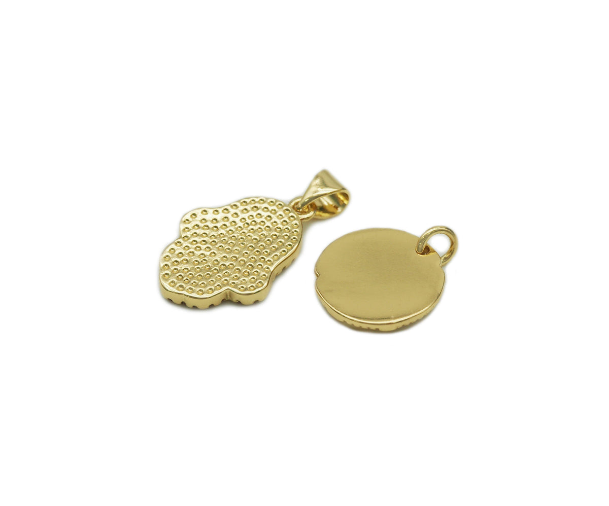 CZ Evil Eye Hamsa Hand MOP Pendant, Sku#L653