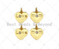 Love/Mom Word On Heart Shape Pendant18K Dainty Gold Medallio