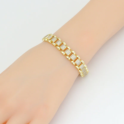 CZ Watch Band Chain Link  Bracelet, Sku#LD684