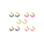 CZ Colorful Enamel Cute Huggie Earrings, Sku#A166