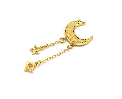 Crescent Moon with Star Charm, Sku#JL92