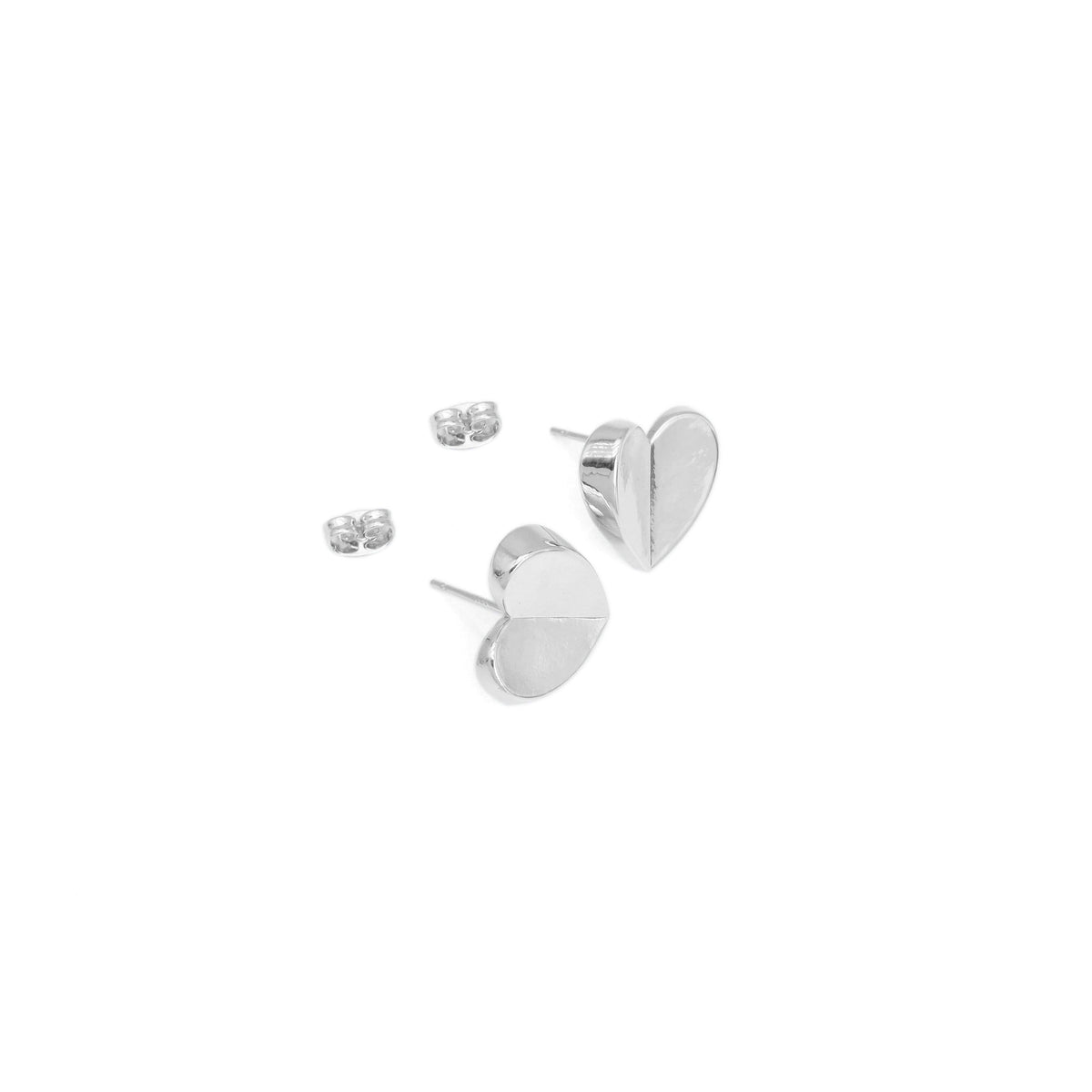 Silver Heart Stud Earrings, Sku#LD625