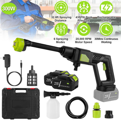 Cordless Pressure Washer with 6-in-1 Nozzle - Car Cleaner