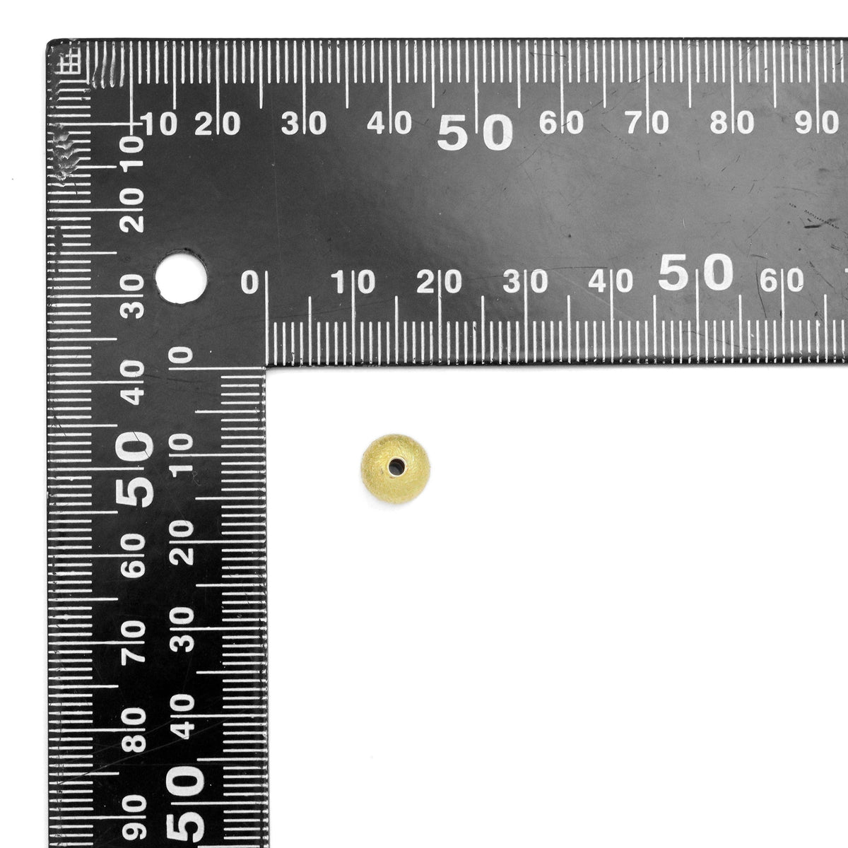 Matte Brushed Gold Round Ball Spacer beads, Sku#A199