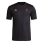 adidas Mens Short Sleeve Pre-Game T-Shirt Black/Houston Dynamo XX-Large