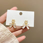 Vintage White Pearl Love Heart Stud Earrings