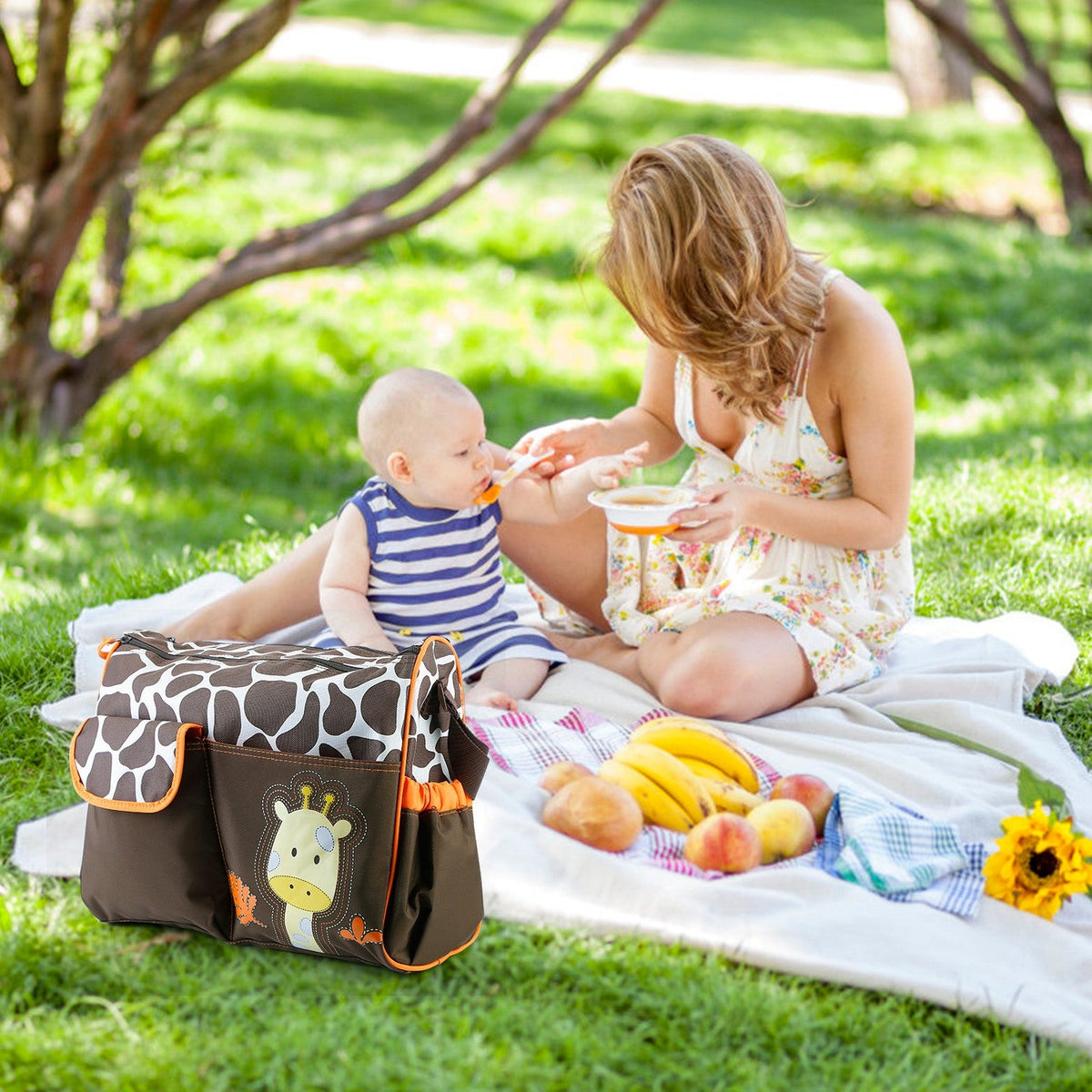 Baby Nappy Diaper Bags Mummy Diaper Duffel Shoulder Bags w/ Wipeable Diaper Changing Pad Transparent Bag Travel Tote Handbags For Overnights