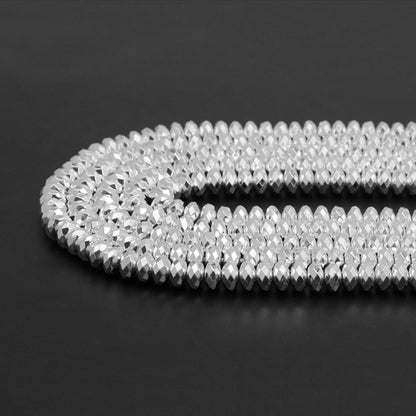 Bright Silver Hematite-2x3/2x4/3x6/3x8/6x10mm Rondelle Smooth /Faceted , SKU#S3
