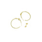 Clear CZ Gold Cross Hoop Earrings, Sku#LD523
