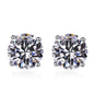 S925 Multicolor Moissanite 4-Prong Stud Earrings, 10 Color 0.5-3ct D-Grade VVS Certificate, Unisex Hypoallergenic Sterling Silver Gift
