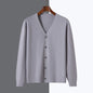V-neck Knitted Cardigan Coat Men's Andy Velvet Long Sleeve