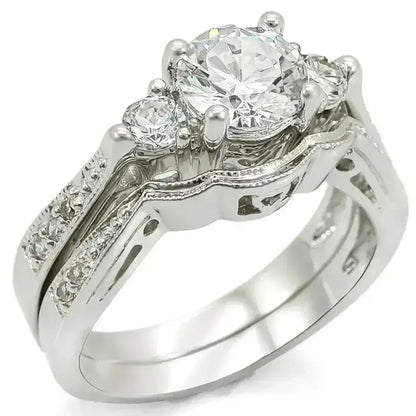 1W002 Rhodium Brass Ring – 7mm AAA Clear CZ Solitaire