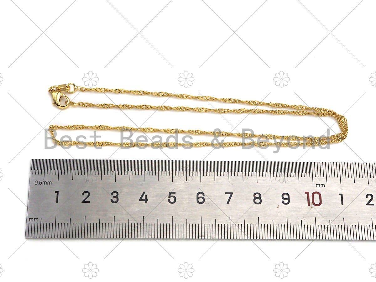 18K Gold Finished Gold Singapore Chain Necklace, sku#JD05