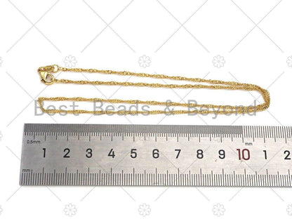 18K Gold Finished Gold Singapore Chain Necklace, sku#JD05
