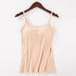 Solid Tank Tops Adjustable Strap Built In Cup Padded Wireless Camisole Camis Vest