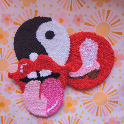 Funky Punch Needle Coasters