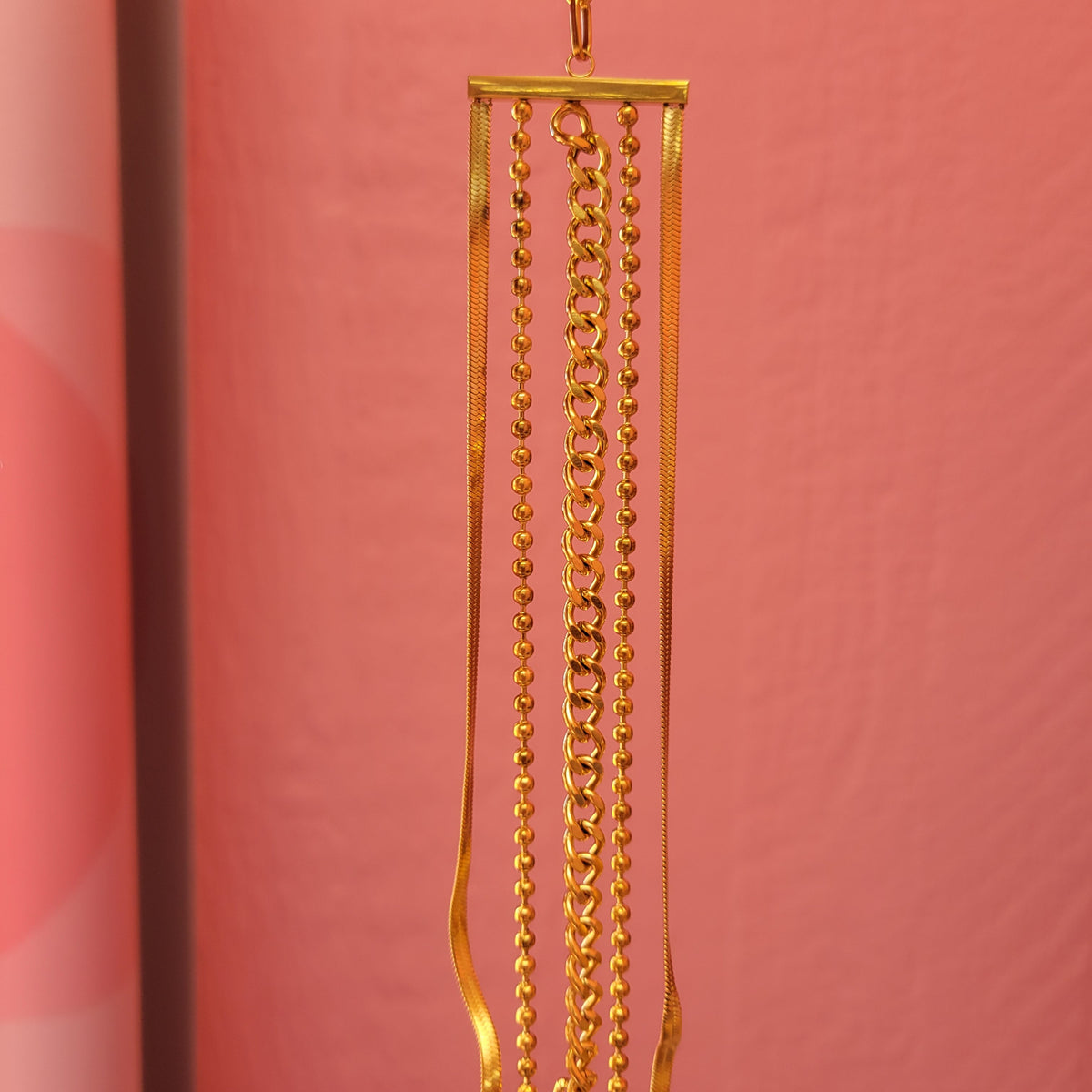 Titanium Chain Cascade Cuff Bracelet