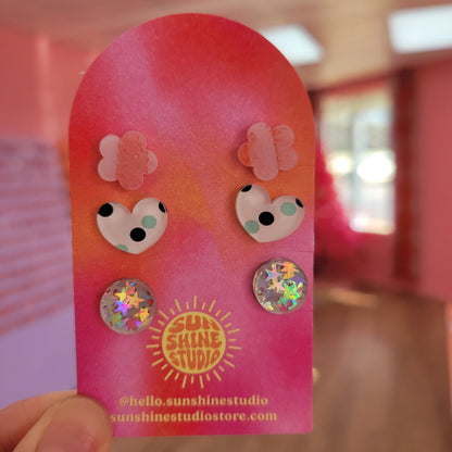 Happy Shapes Acrylic Stud Packs