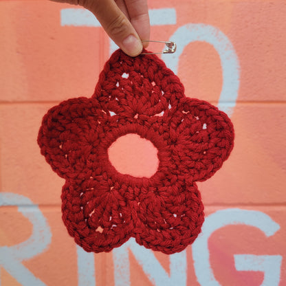 Crochet Large Flower Scrunchies