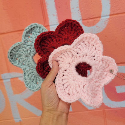 Crochet Large Flower Scrunchies