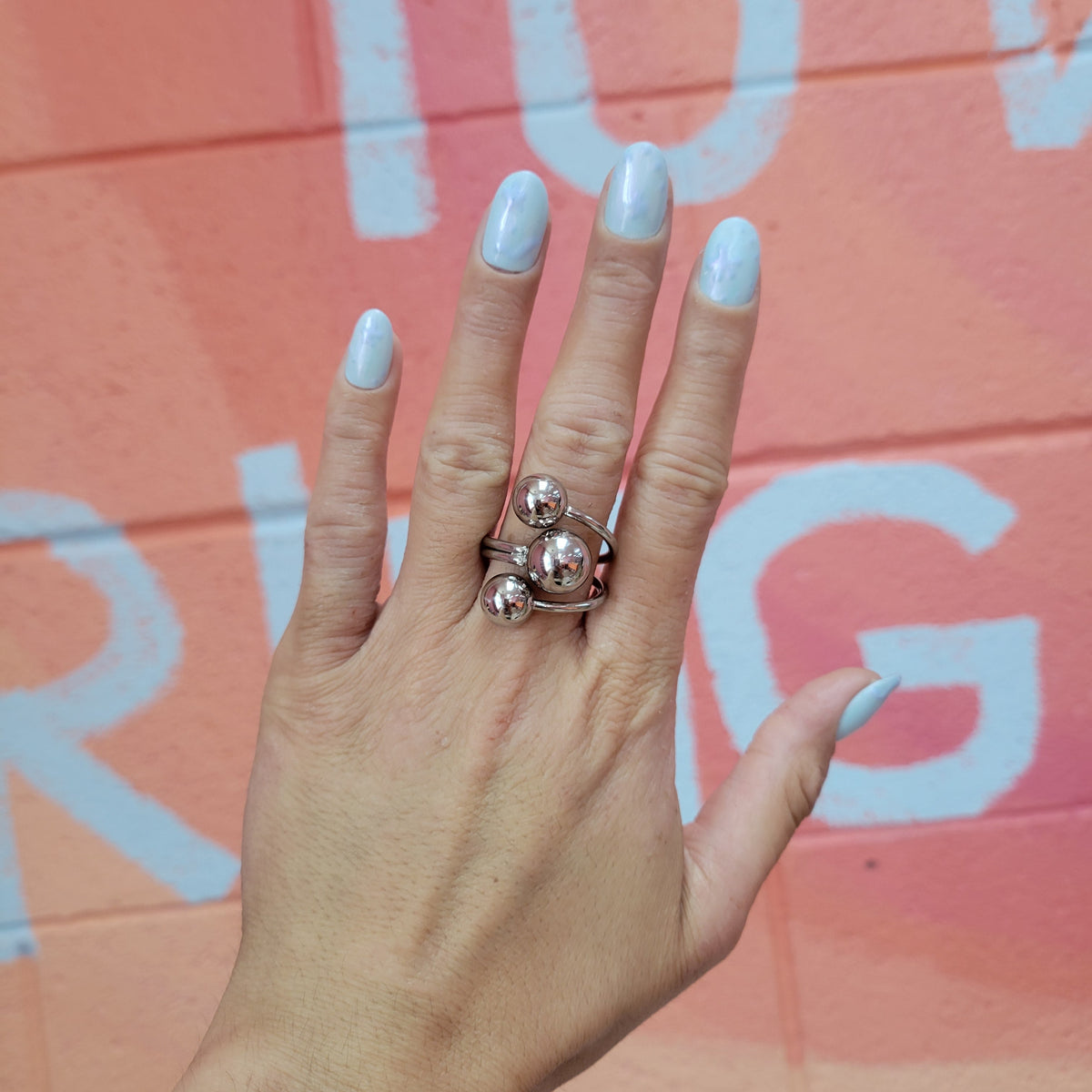 Orbiting Balls Titanium Ring