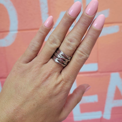 Layered Wrappings Titanium Ring