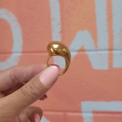 Large Drop Titanium Ring