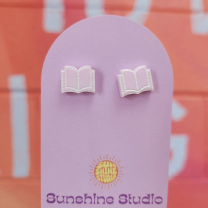 Open Book Tiny Stud Earrings
