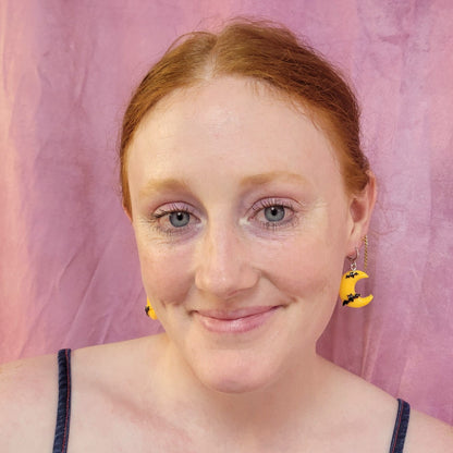 Spooky Moon Charm Earring