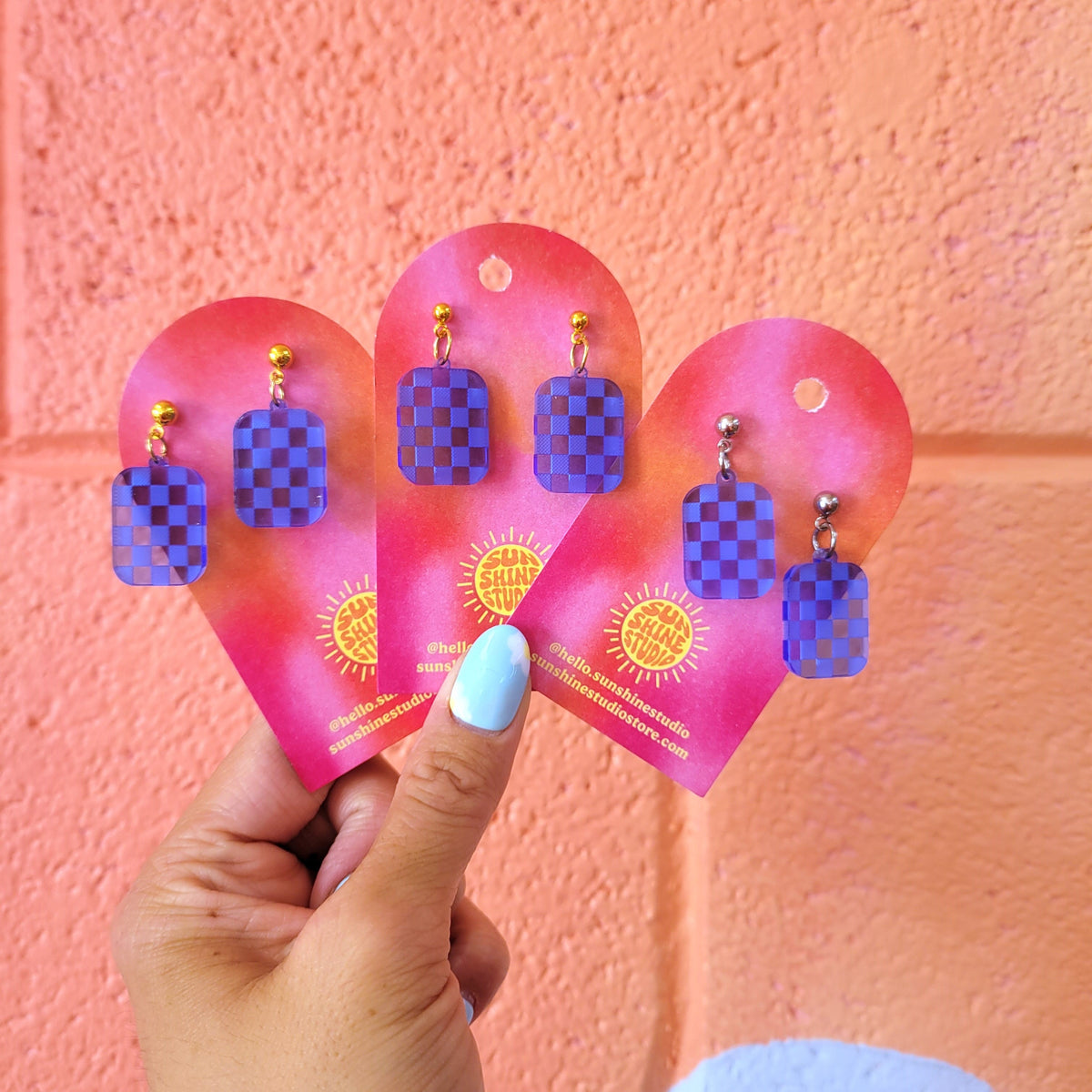 Checkered Charm Earrings
