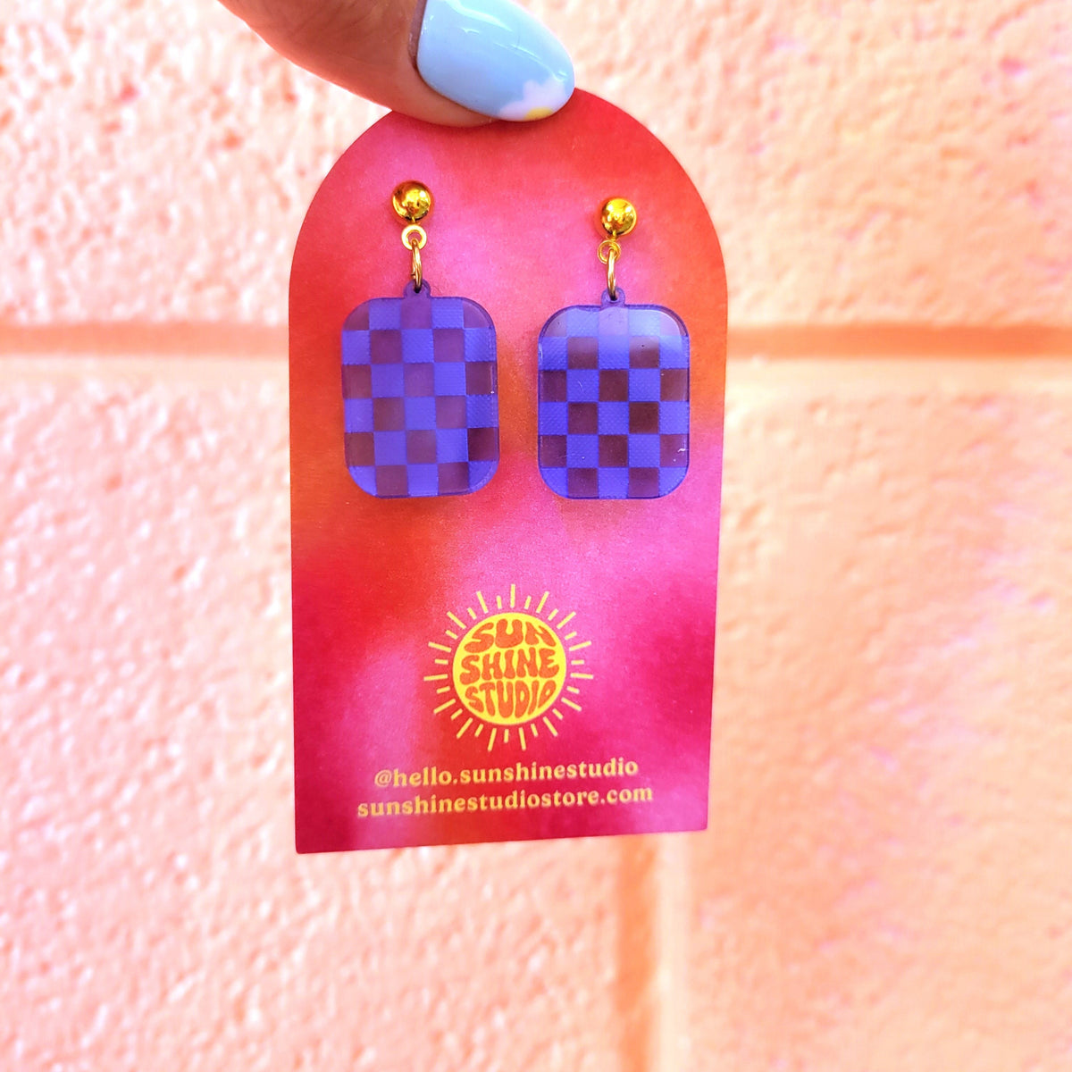 Checkered Charm Earrings