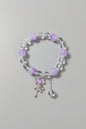Boho Purple Glass Bead Elastic Bracelet