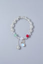 Boho Light Green Glass Beaded Elastic Bracelet