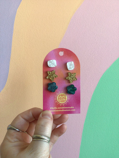 Happy Shapes Acrylic Stud Packs