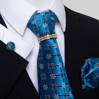 Multi Colored Striped Floral Mens Tie
