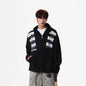 Letter-print Sporty Cardigan Hoodie For Men