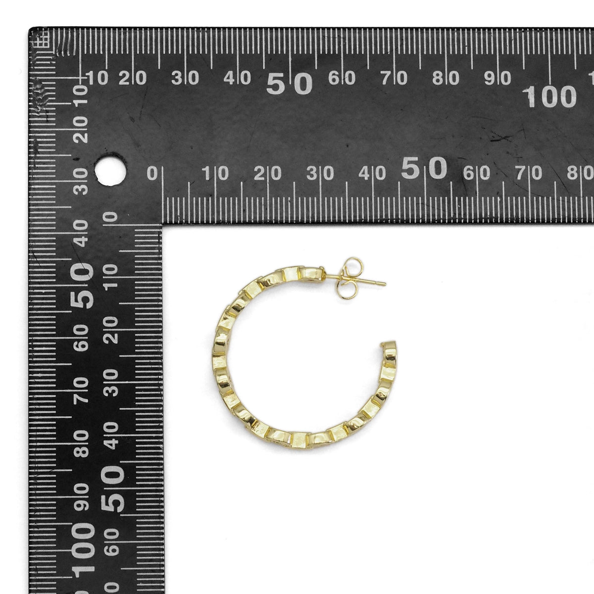 Gold Colorful CZ Hoop Earrings, Sku#LD465