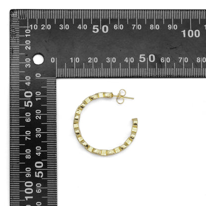 Gold Colorful CZ Hoop Earrings, Sku#LD465