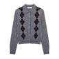 Womens Fashion Lapel Long-Sleeve Single-Breasted Knit Cardigan